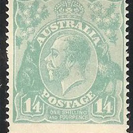 1/4d pale greenish blue. Centred high, with one ...