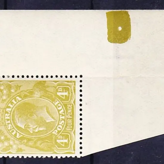 4d olive-green right corner marginal example. MVLH ...