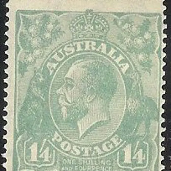 1/4d pale greenish blue MLH centred low & to ...