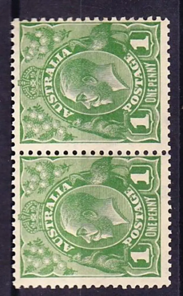 1d green Die II pair. MUH SG 95b Cat. £100 Image 1++