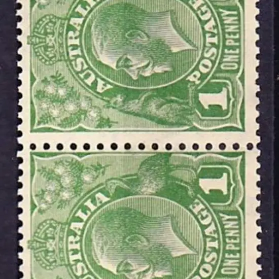 1d green Die II pair. MUH SG 95b Cat. £100