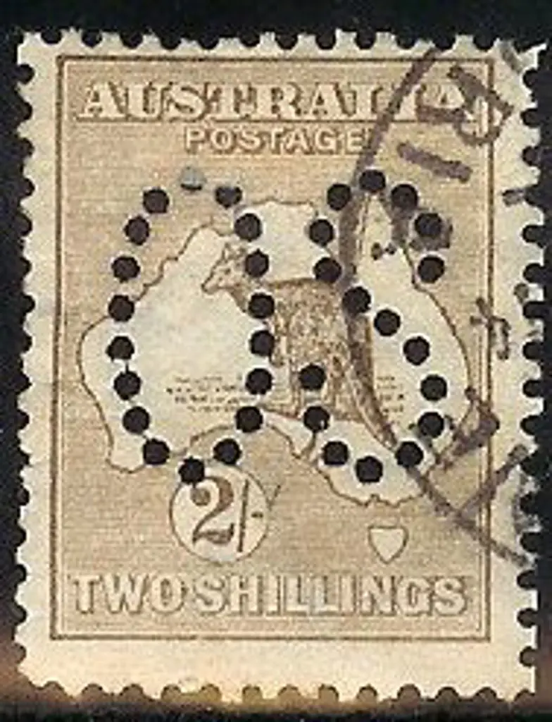 1913 ½d to 2/- Kangaroos perfined large OS excl. ... Image 1++