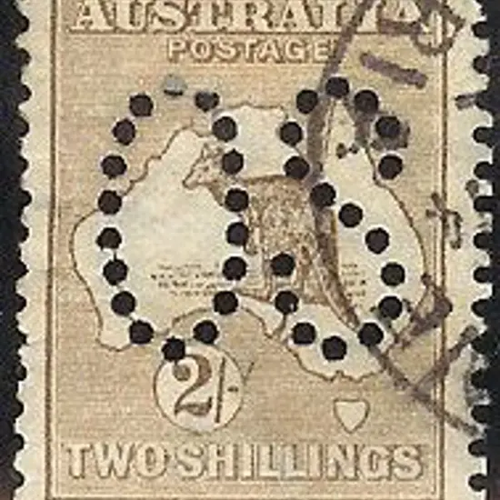 1913 ½d to 2/- Kangaroos perfined large OS excl. ...