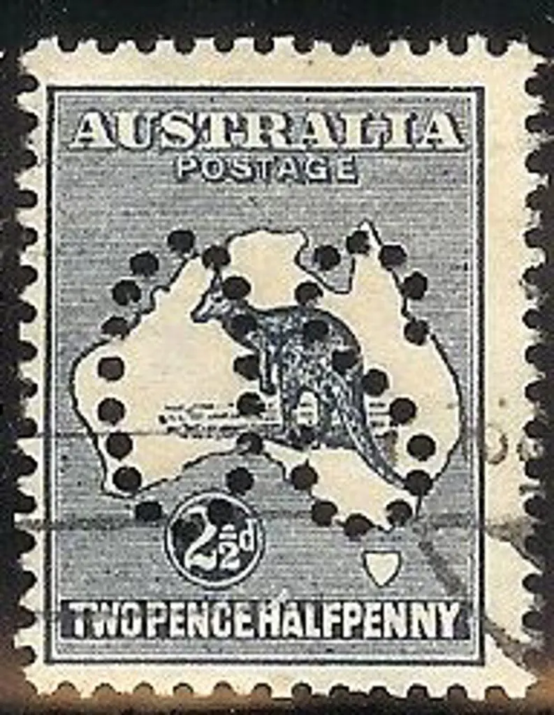 1913 2½d indigo perfined large OS. Good to fine ... Image 1++