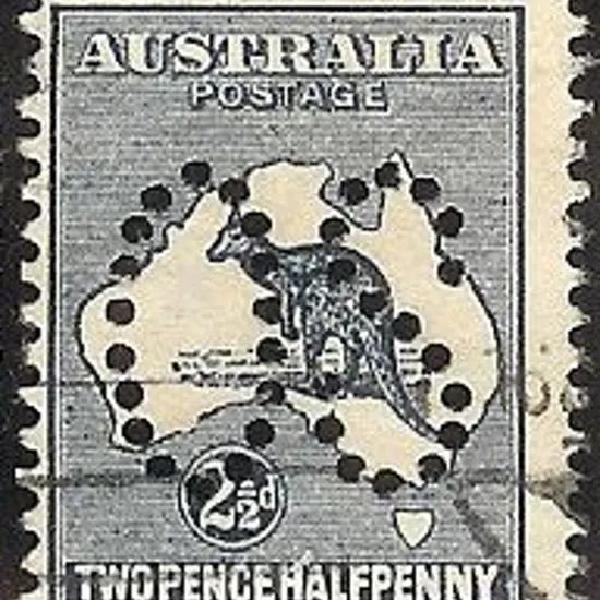 1913 2½d indigo perfined large OS. Good to fine ...