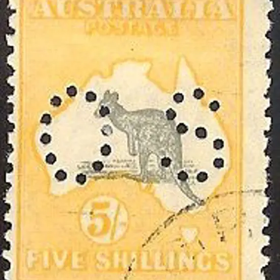 1924 1½d scarlet KGV perfined OS. No wmk. F/U with ...