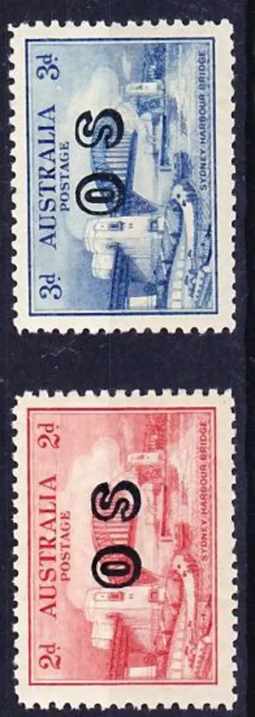 1932 2d & 3d Sydney Harbour Bridge ovptd OS MLH SG ... Image 1++