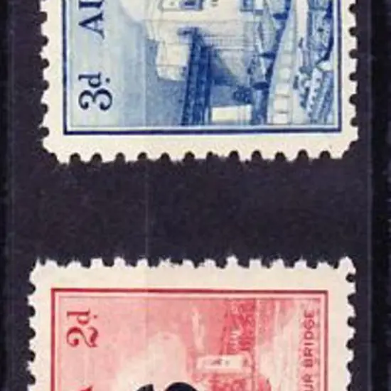 1932 2d & 3d Sydney Harbour Bridge ovptd OS. 2d ...