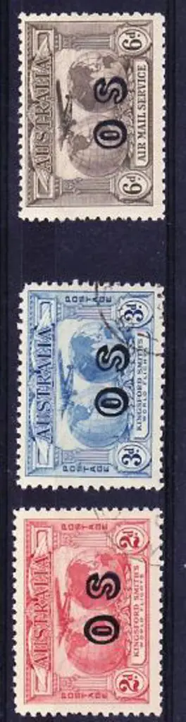 1931 Kingsford Smith 2d & 3d "OS" CTO (SG O123/4) ... Image 1++