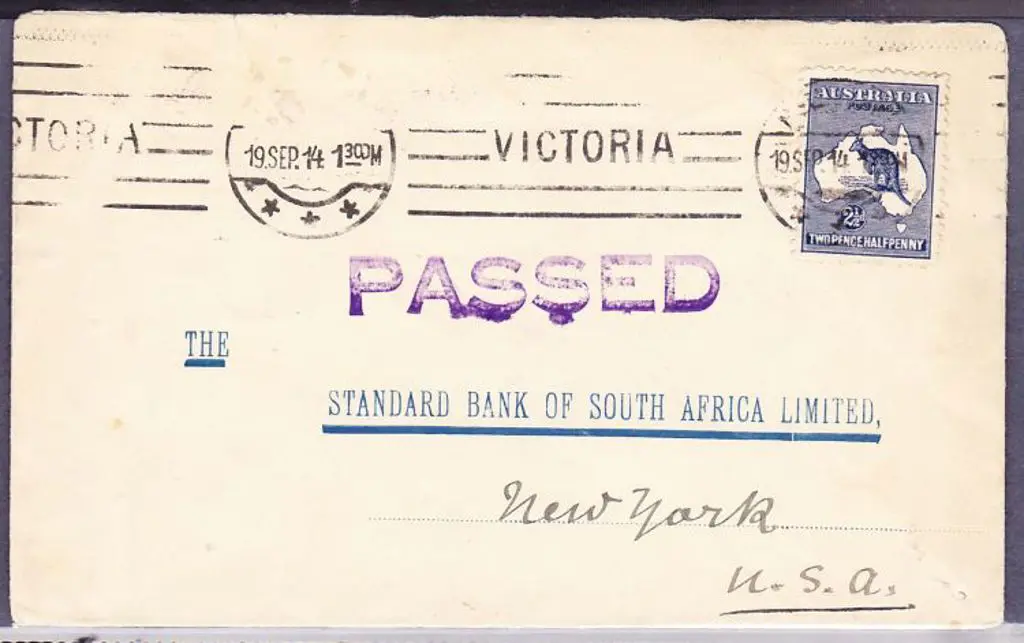 1914 (19th Sept) 2½d kangaroo (1st wmk) on ... Image 1++