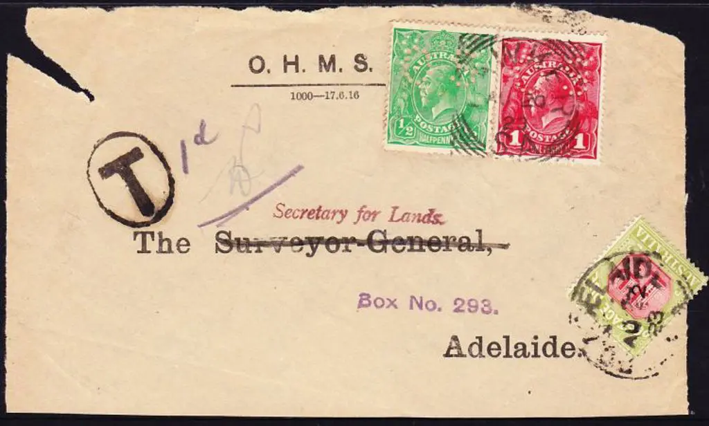 1923 (20th Aug) Hawker-Adelaide taxed cover front ... Image 1++