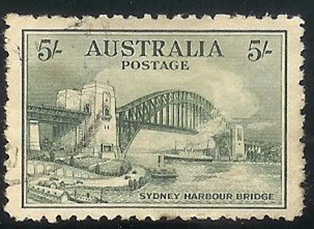 1932 5/- Sydney Harbour Bridge. Good to fine used ... Image 1++