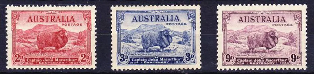 1934 Macarthur set of 4 incl 2d dark hills. Fresh ... Image 1++