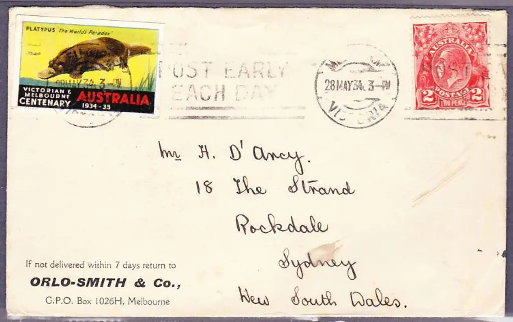 1934 (28th May) Melbourne to Sydney cover from ... Image 1++