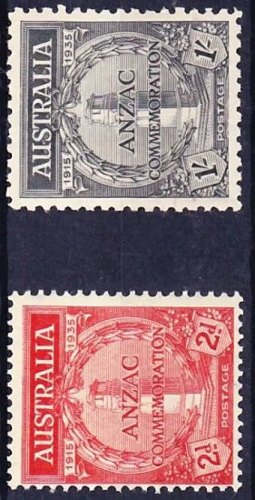 1935 ANZAC set of 2 MUH & fresh. SG 154/55 Image 1++
