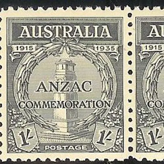 1935 1/- ANZAC marginal MUH pair with good perfs. ...