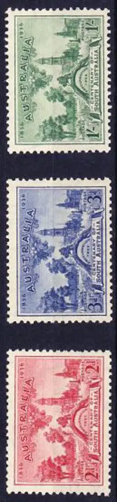 1936 South Aust Cent. Set of 3 MUH SG 161/63 Image 1++