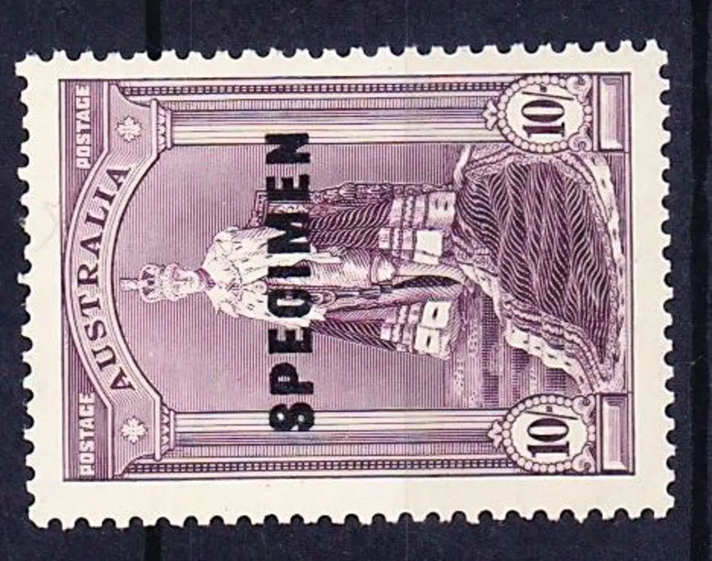 1938 10/- Robes overprinted SPECIMEN. MUH SG 177s Image 1++