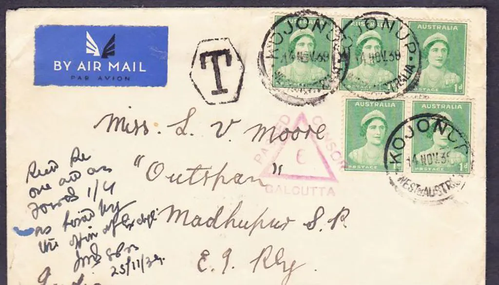 1939 (4th Nov) Airmail env addressed to India with ... Image 1++