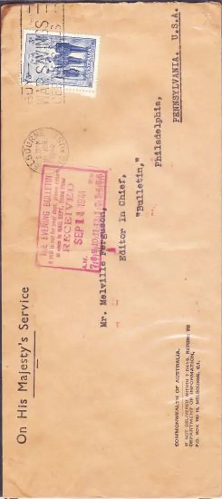 1940 (22nd Aug) 3d AIF commercially used on OHMS ... Image 1++