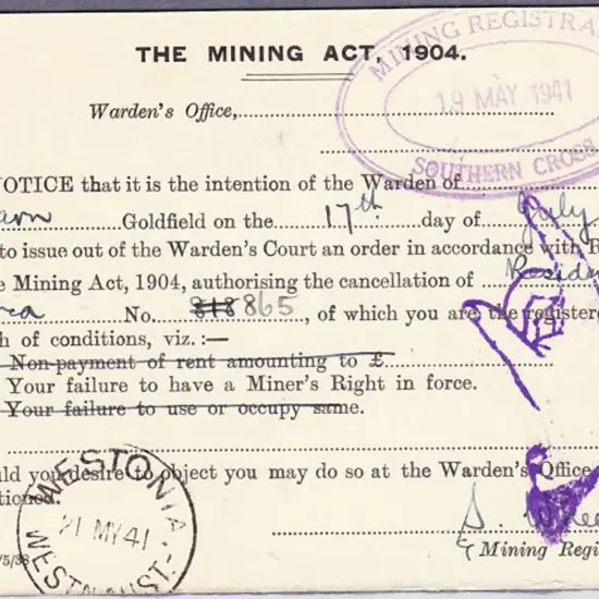 1941 (19th May) OHMS advice postcard from the ...