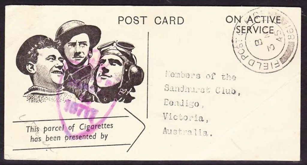 1945 (3rd Mar) "This parcel of Cigarettes has been ... Image 1++