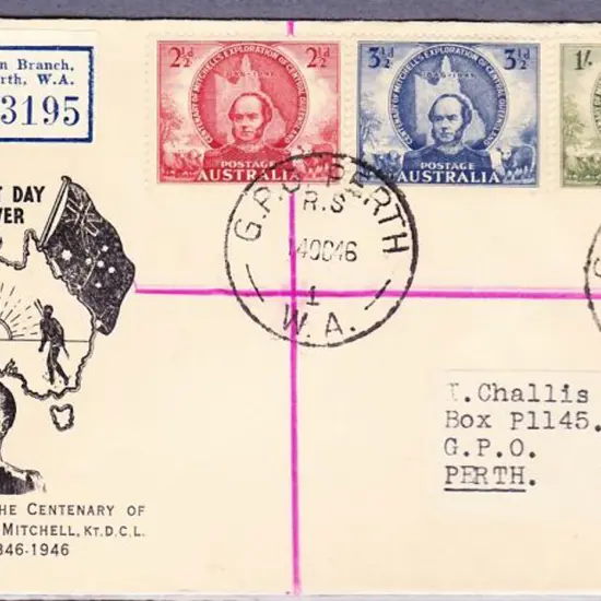 1946 (14th Oct) Mitchell on Challis illust FDC. ...