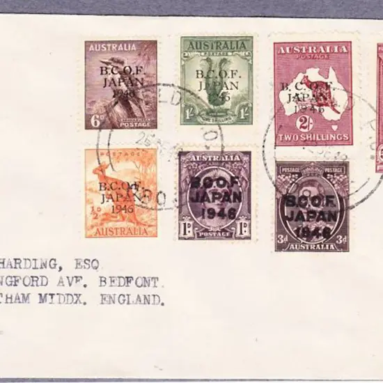 1946 BCOF JAPAN overprints set of 7 to 5/- on ...