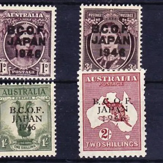 1946 BCOF JAPAN overprints set of 7 with 5/- on ...