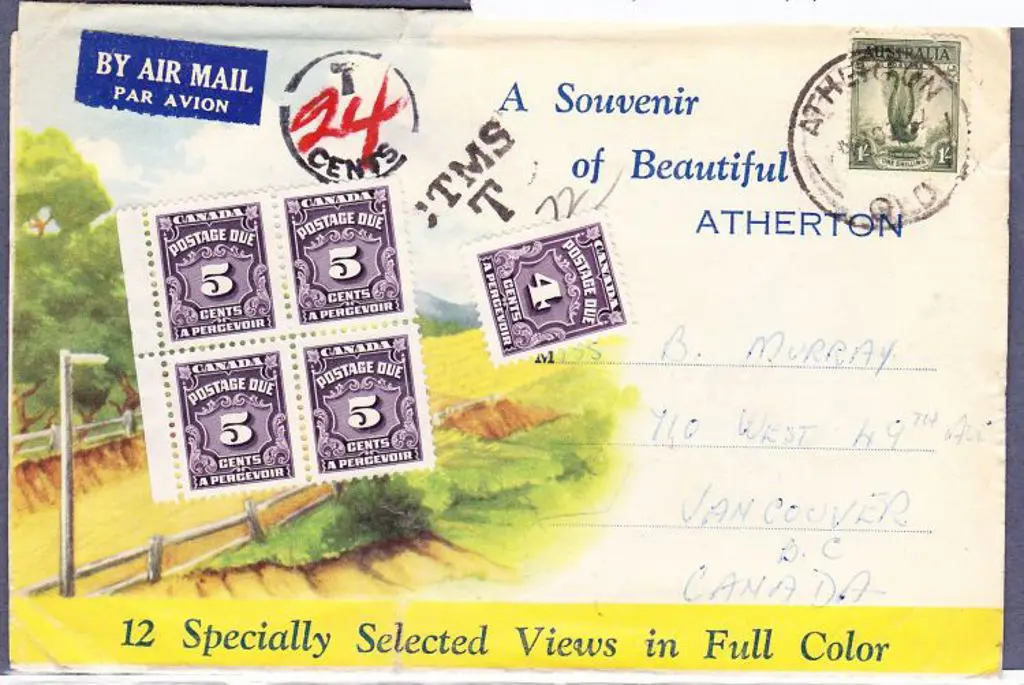 1947 1/- Lyrebird pmkd Atherton, Queensland on ... Image 1++