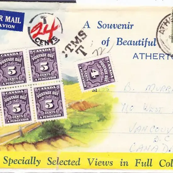 1947 1/- Lyrebird pmkd Atherton, Queensland on ...