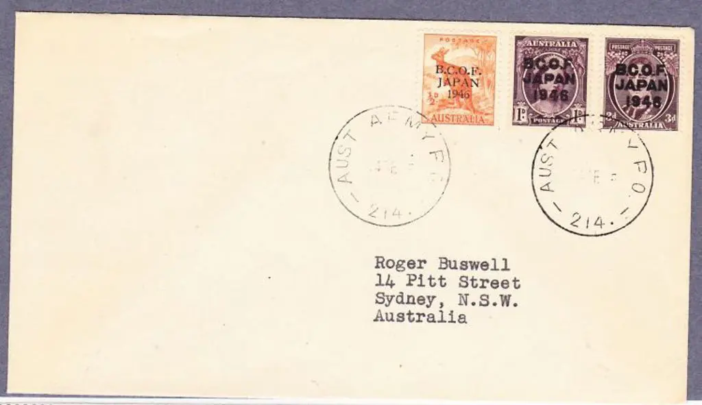 1948 (14th Sept) ½d kangaroo & 1d  QM pair of BCOF ... Image 1++