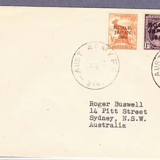 1948 (14th Sept) ½d kangaroo & 1d  QM pair of BCOF ...