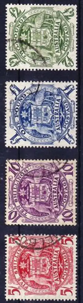 1949/50 Arms set of 4 to £2. F/U SG 224a/d Image 1++