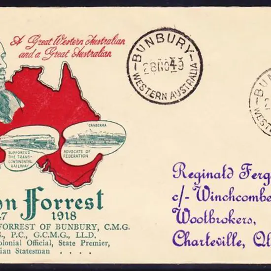 1949 (28th Nov) 2½d John Forrest on WWC illust FDC ...