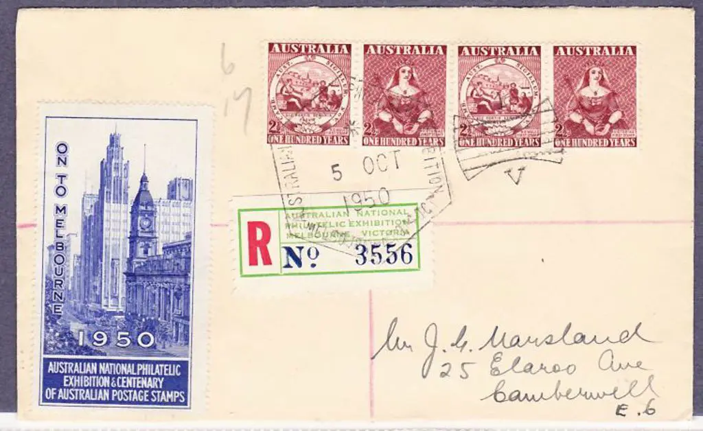 1950 (5th Oct) ANPEX Reg cover with matching Reg ... Image 1++