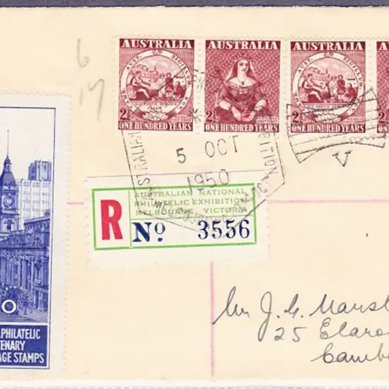 1950 (5th Oct) ANPEX Reg cover with matching Reg ...