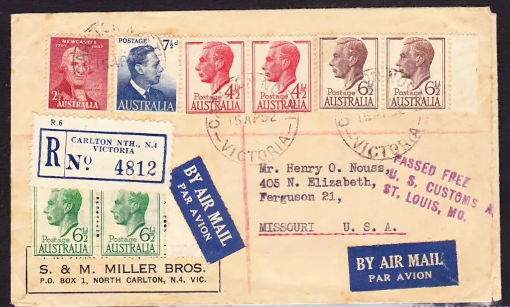1952 (15th April) Registered Airmail cover ... Image 1++