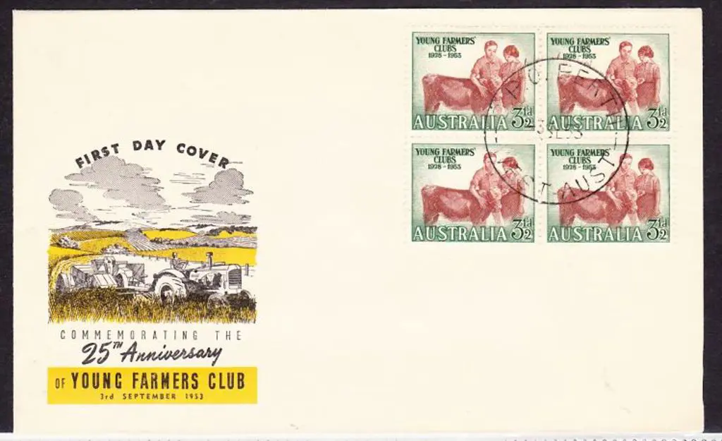 1953 (3rd Sept) 3½d Young Farmers block of 4 on ... Image 1++