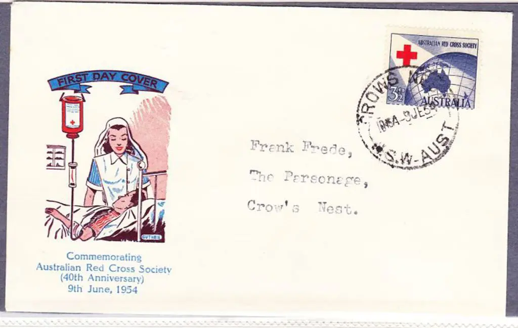 1954 (9th June) Red Cross Guthrie FDC. Neat typed ... Image 1++