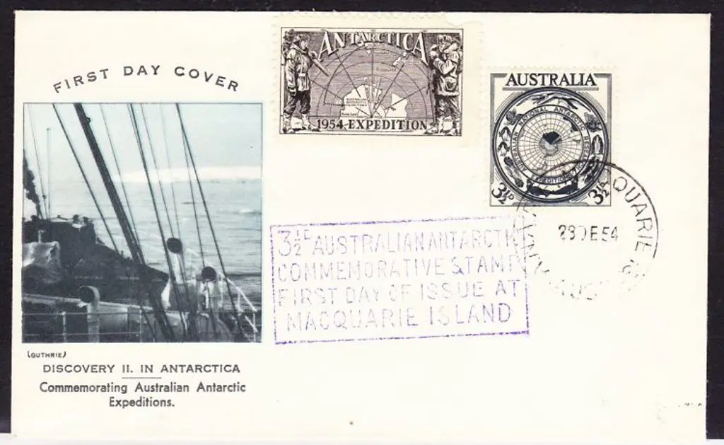 1954 (28th Dec) Macquarie Is pmkd Guthrie illust ... Image 1++