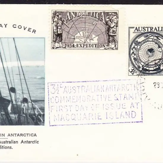 1954 (28th Dec) Macquarie Is pmkd Guthrie illust ...