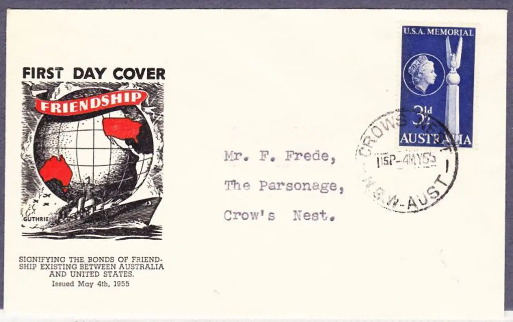 1955 (4th May) 3½d USA Memorial Guthrie FDC. Neat ... Image 1++