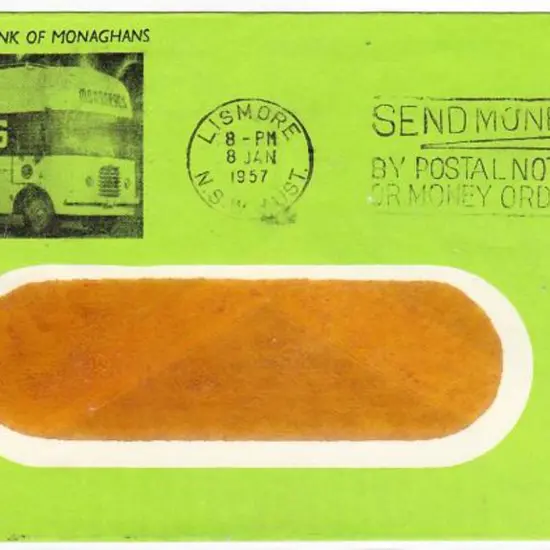 1957 (8th Jan) 3½d QEII on Monaghans General ...