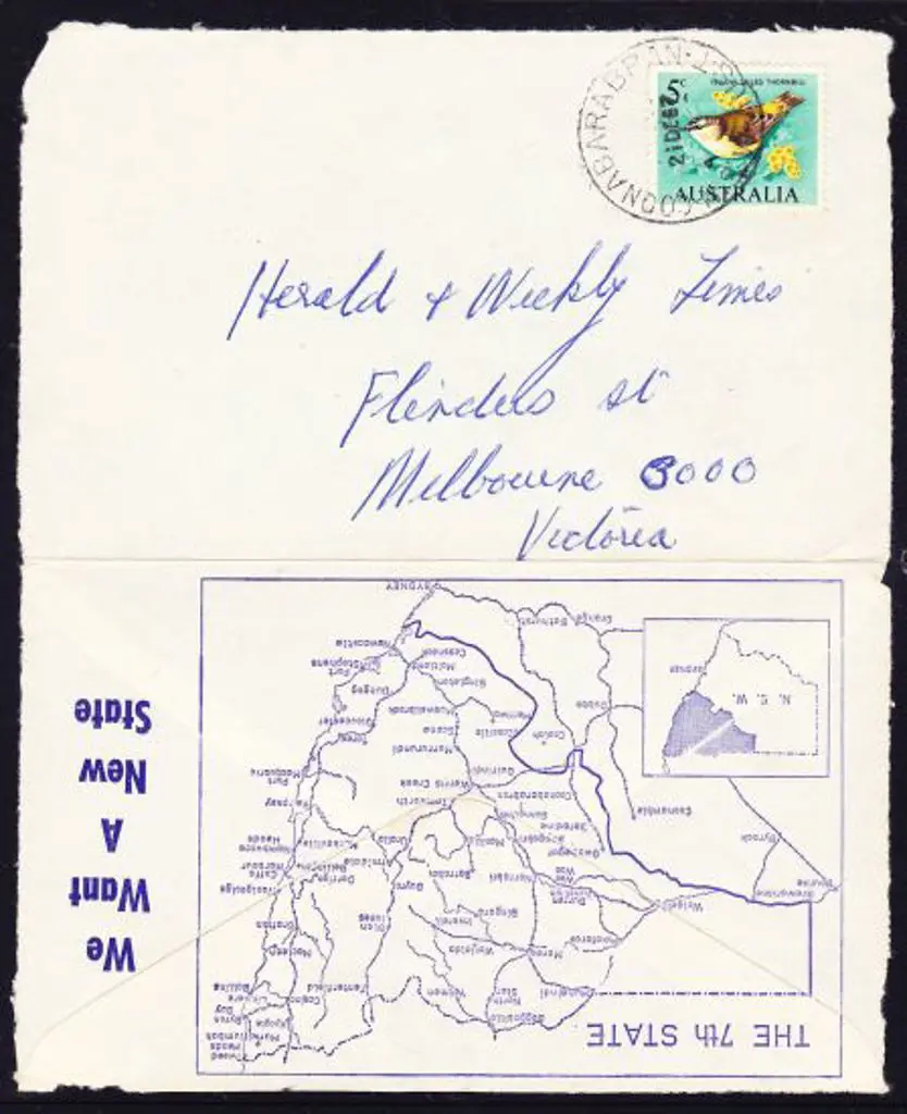 1967 Coonabarabran pmkd 5c Thornbill on printed ... Image 1++