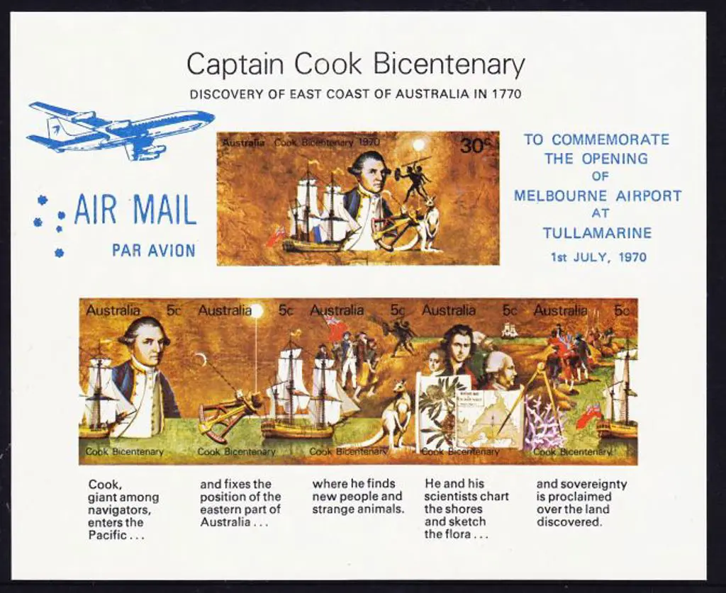 1970 Captain Cook M/S overprinted "TO COMMEMORATE ... Image 1++