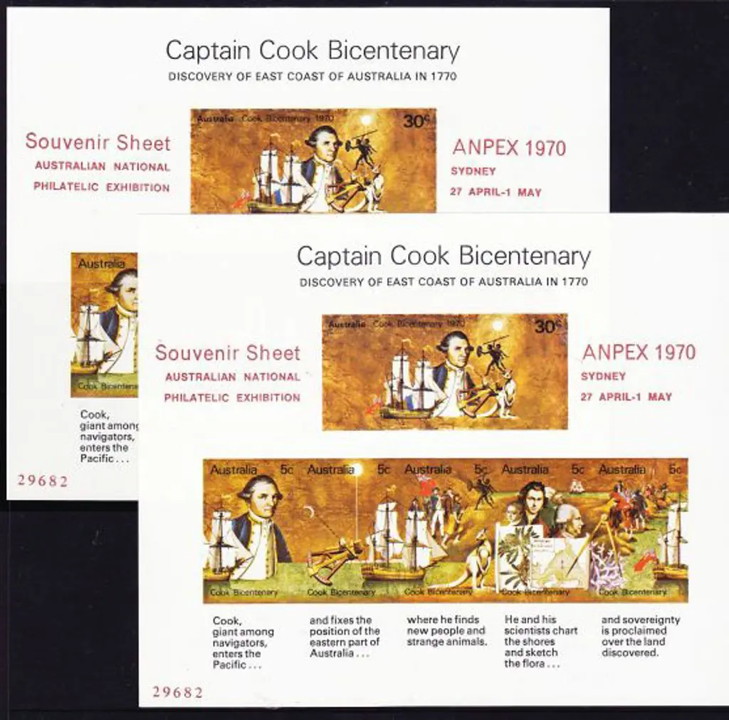 1970 Captain Cook M/S's with forged ANPEX 1970 ... Image 1++