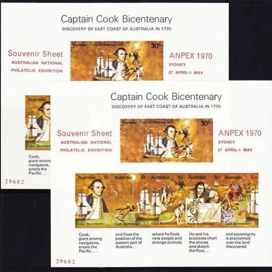1970 Captain Cook M/S's with forged ANPEX 1970 ...