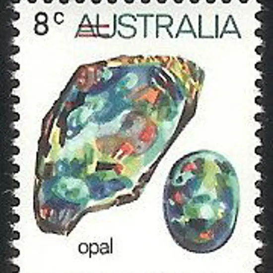 1974 9c on 8c Opal with surcharged misplaced to ...