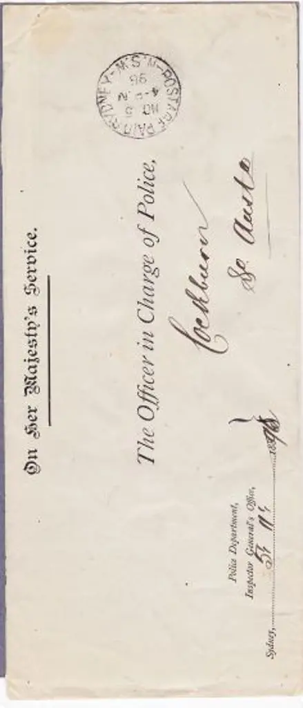 1896 (5th Nov) Postage Sydney paid cds on OHMS ... Image 1++